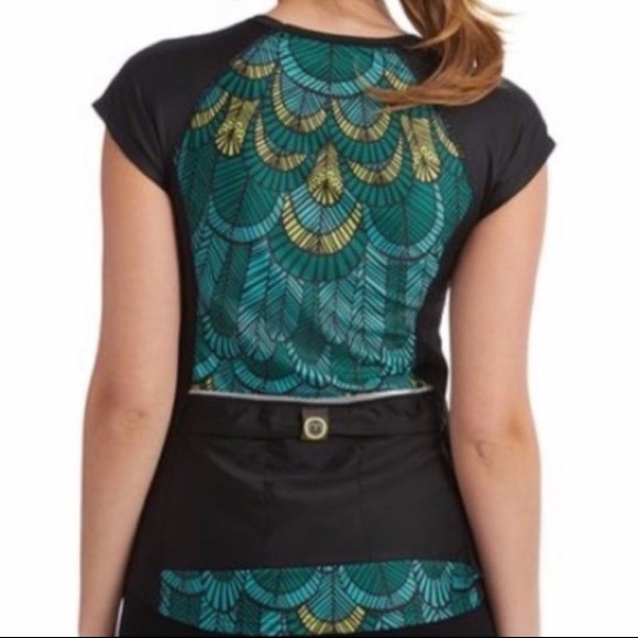 NWT Moxie Cycling Emerald Aqua & Lime Tee size Small - Picture 2 of 11